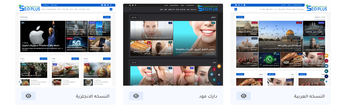 افضل قوالب بلوجر مجانية ومدفوعة 2025 (سريعة ومتجاوبة ومقبولة في ادسنس) 8 شراء قالب سيو بلس - قوالب بلوجر